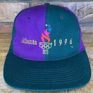Vintage Atlanta 1996 Olympics Hat Cap Colorblock Snapback 90s